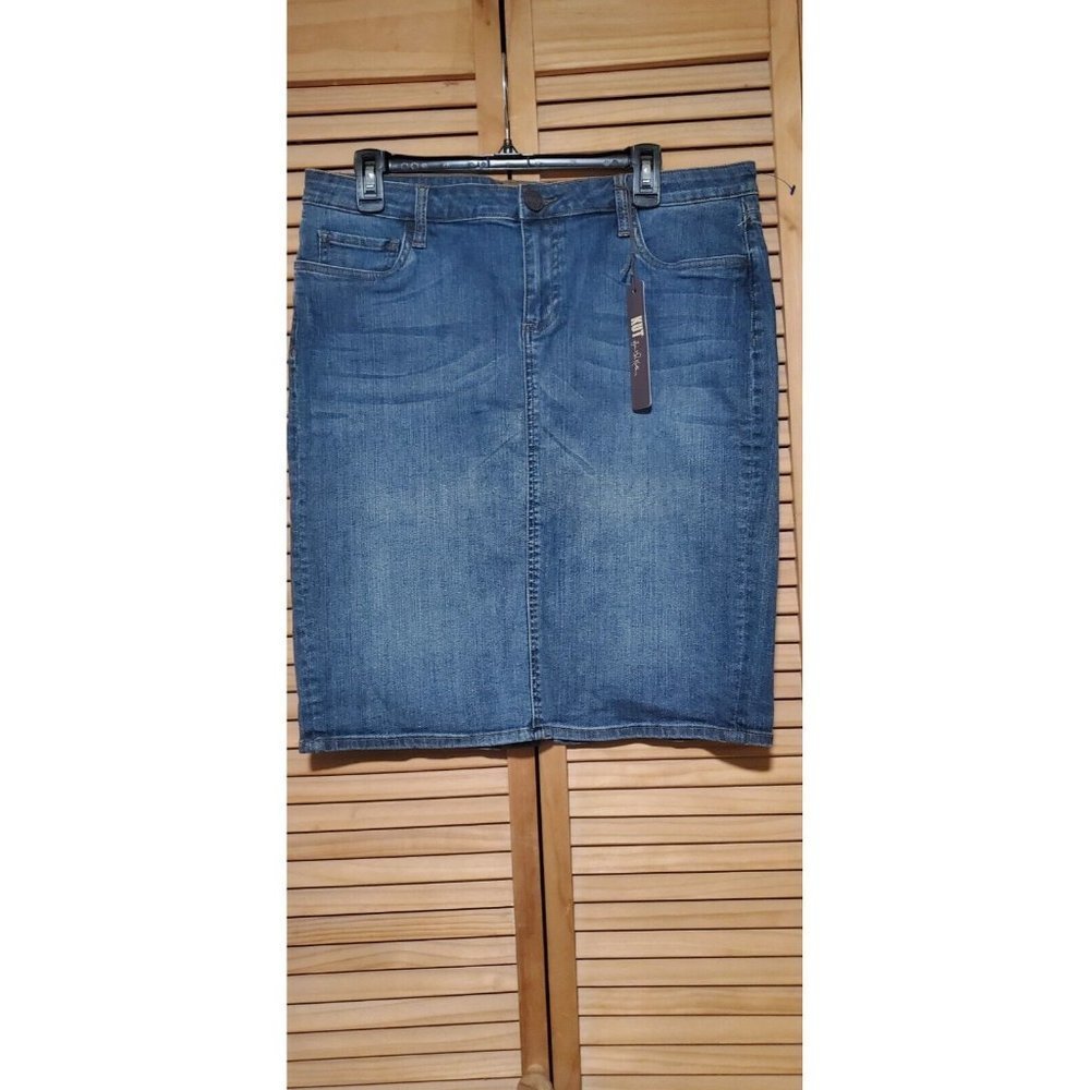 Kut From The Kloth Jean Skirt Womens 12 Denim Stretch Pencil, Midi, NWOT
